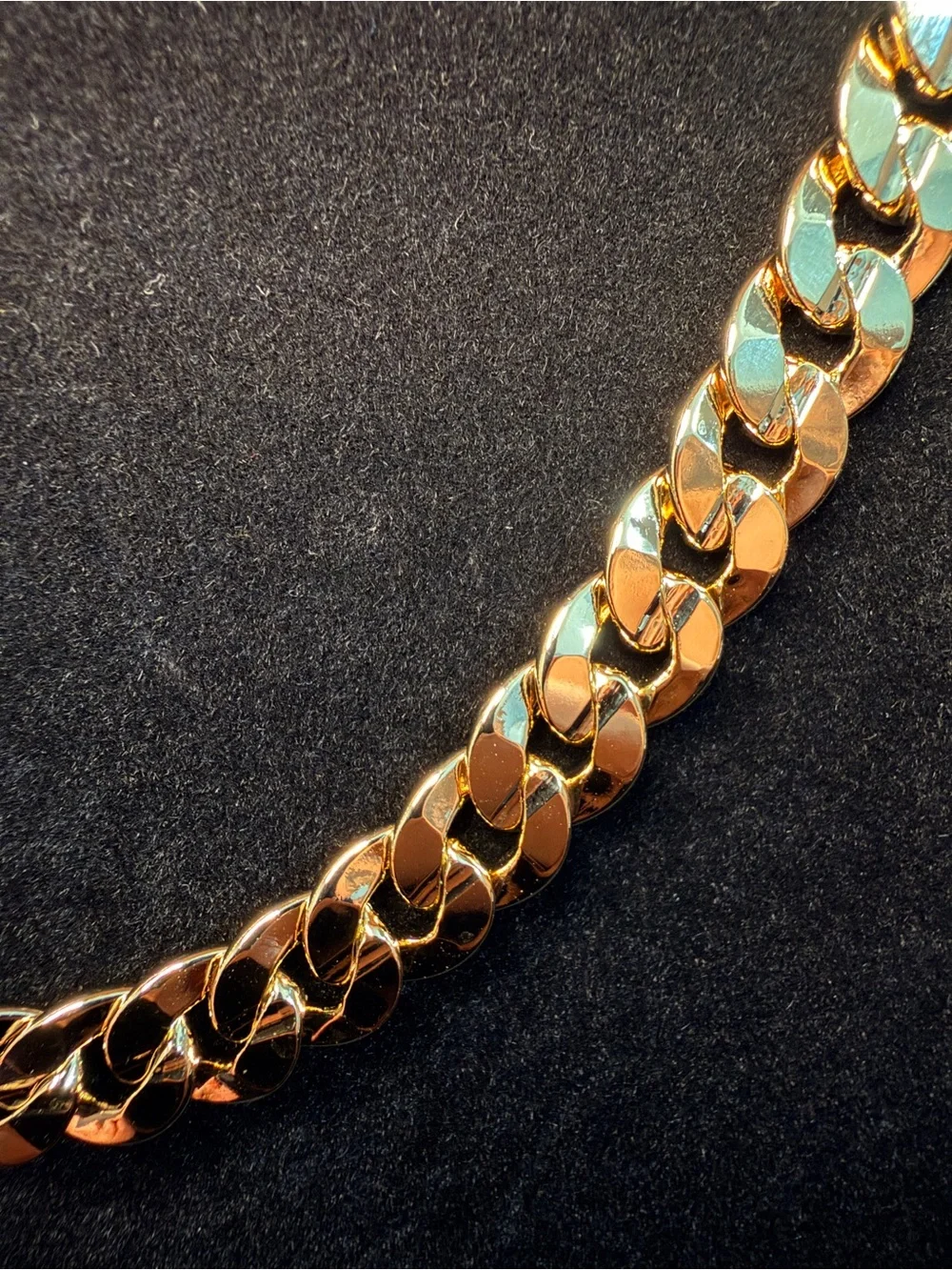 Bold Concave Cuban 14K Italy Stamped Gold Filled 22in 9MM Necklace. BRAND NEW